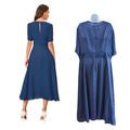 NWT JJ'S HOUSE Navy Scoop Elegant A-line Chiffon Midi Bridesmaid Dress Sz XXL