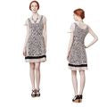 Anthropologie WESTON WEAR Maitland Cream & Black Crochet Lace Mini Dress Size S