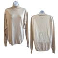 Vintage Y2K CUMRAN Silk Cotton Rachel Green-like Light Tan Knit Turtleneck Sz M