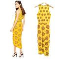 NWT Asos VIRGOS LOUNGE Daria Yellow Red Asymmetrical Embellished Midi Dress Sz 6