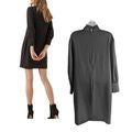 Classic REISS Yolanda Black Blouson Tie Bow Neck Mini Shift Dress Size 12