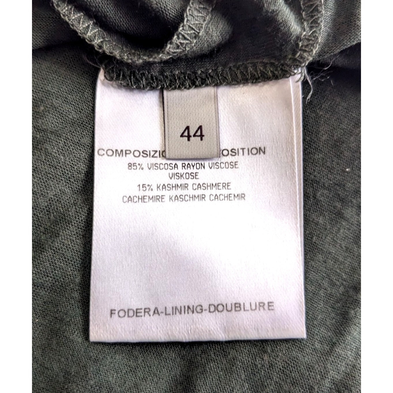 STELLA MCCARTNEY Hunter Green Emo Cashmere Blend Long Layering Tee Size 44 L/XL