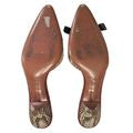 Vintage 80s ALAIA Paris Snakeskin Mules Pointed Kitten Heel w/Gray Bow Sz 36/5.5