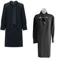 Classic REISS Yolanda Black Blouson Tie Bow Neck Mini Shift Dress Size 12