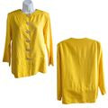 Vtg 1986 YVES SAINT LAURENT RIVE GAUCHE Yellow Silk Stone Button Jacket Sz 42/6