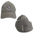 Vtg Y2K VOLCOM Suited Stone 50% Wool Mixed Houndstooth Flexfit Skater Hat Sz S/M