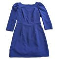 MILLY Clare Indigo Boatneck Puff Sleeve Princess Seam Sheath Mini Dress Size 12