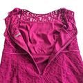 ROZ & ALI Bright Magenta All-Lace A-Line Cocktail Wedding Midi Dress Size 14