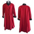 Vtg 80s Princess Diana Dupe LESLIE FAY Red Long Flared Swing Overcoat Size XXL/20