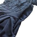 MIUSOL Navy Blue Lace Illusion Sweetheart Bodice Midi Fit & Flare Dress Size M