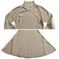 NANUSHKA Anaira Beige 97% Melange Wool Cut Out Fishtail Knit Sweater Dress Sz L