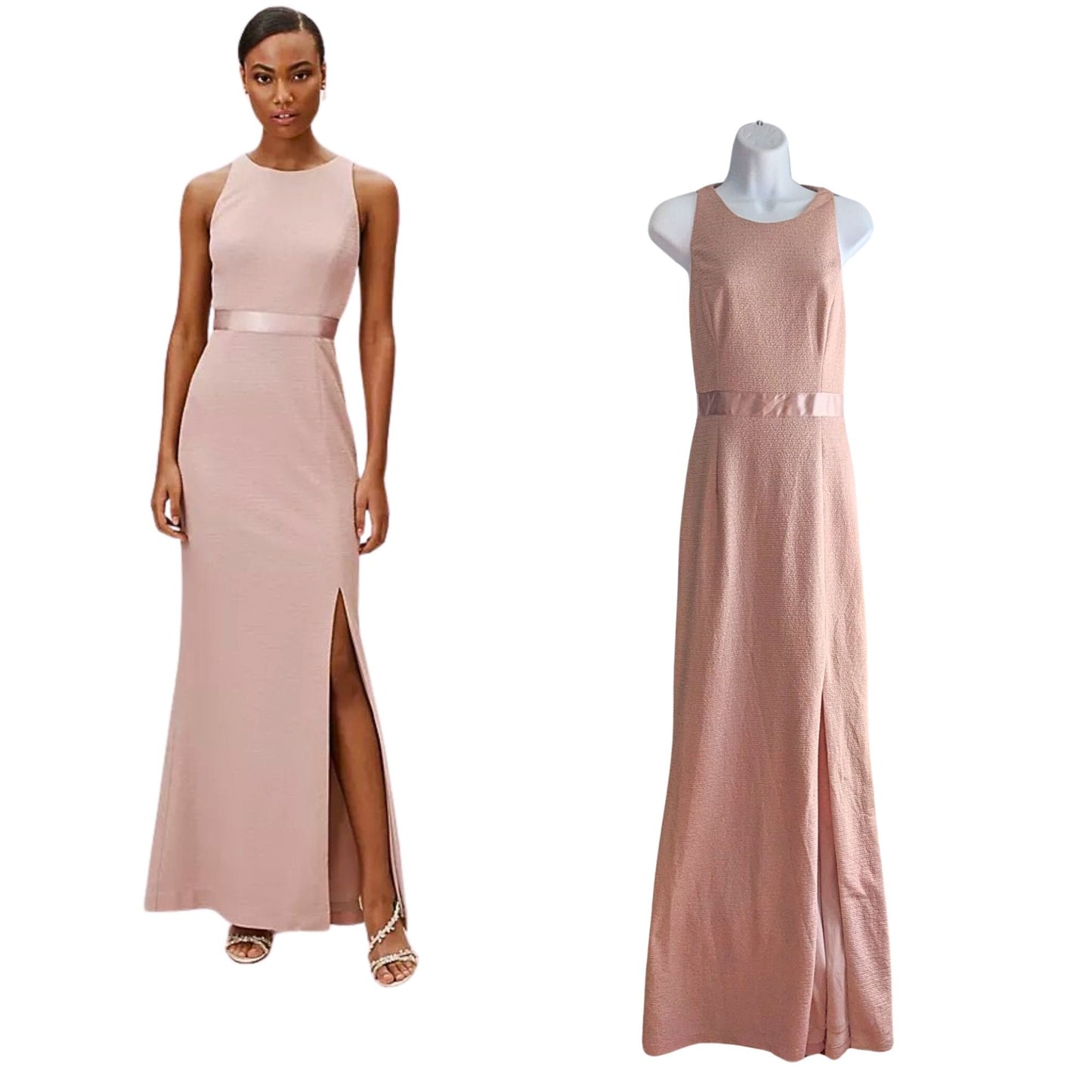 NWT BHLDN Adrianna PAPELL Idris Metallic Pink Prom Bridesmaid Dress AP1E204747 Size 8