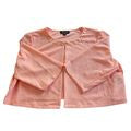 PERCEPTIONS Woman Textured Peach Cropped Embellished Cardigan Blazer Size 3X