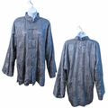 GOBI 100% Silk Blue Knot Front Traditional Chinese Jacket Mandarin Collar Size L