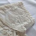 POOF! Boho Coquette Ivory Floral Crochet Festival Crop Top Cotton Blend Size S