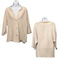 Vintage Y2K COLDWATER CREEK Bone White Cotton Blend Rib Knit Cardigan Size L