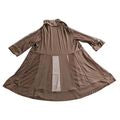 R&M Richards Elegant Brown 2-in-1 Blouse & Cardigan Tunic Evening Set Size 18W