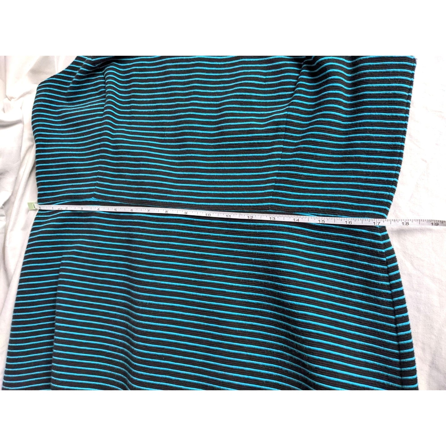 TALBOTS Electric Blue & Black Striped Sleeveless Dress Size 14P