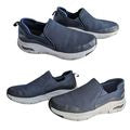 SKETCHERS Archfit Banlin Navy Gray Low Top Slip On Sneakers Men's Size 9.5/42.5