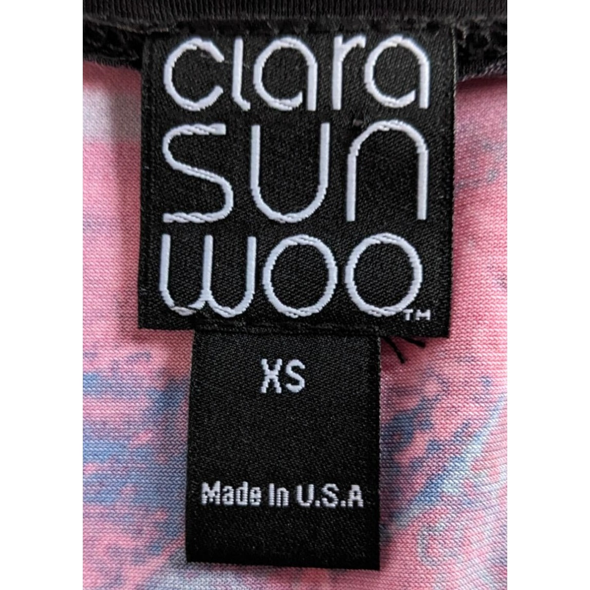 Vibrant CLARA SUNWOO Black Pink Parachute Hem Electric Floral Tunic Size XS