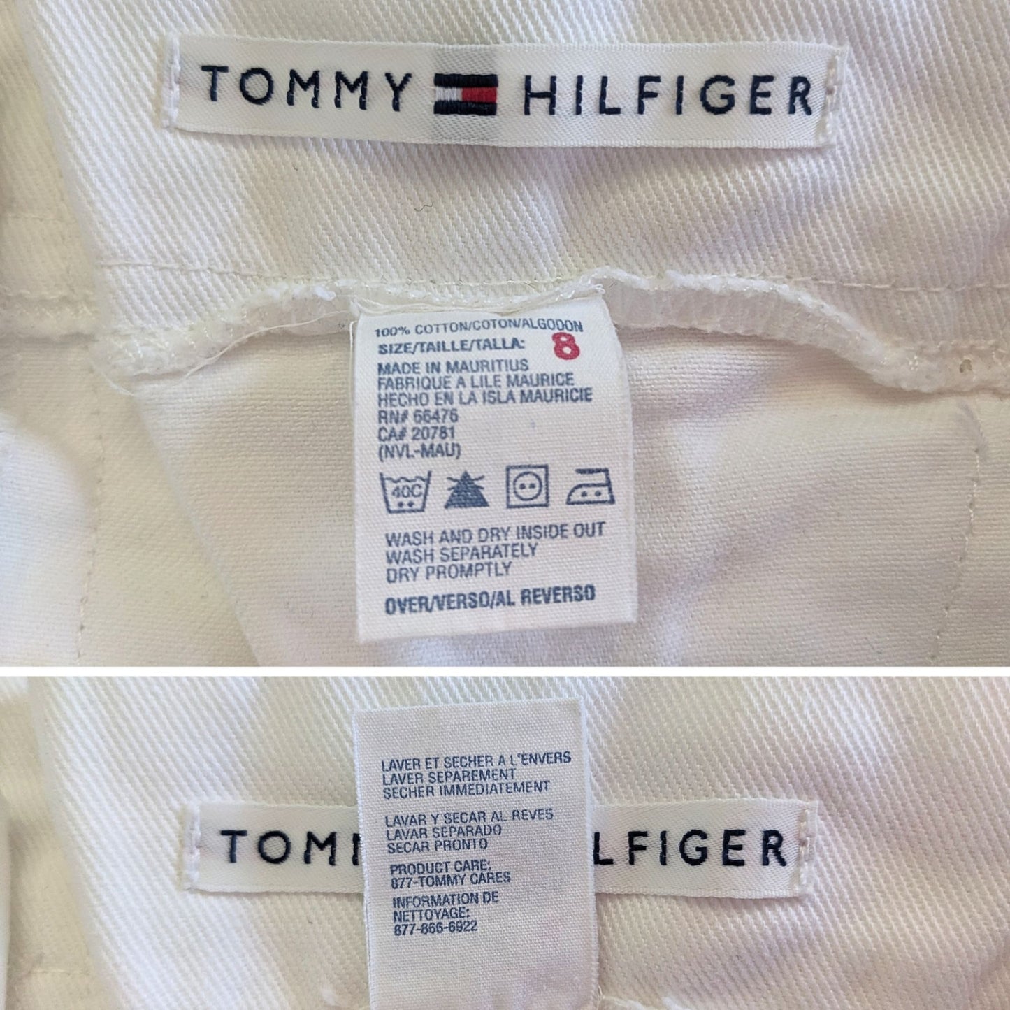 Vintage Y2K TOMMY HILFIGER 100% Cotton Back Lace Up WideLeg Curvy Low Jeans Sz 8