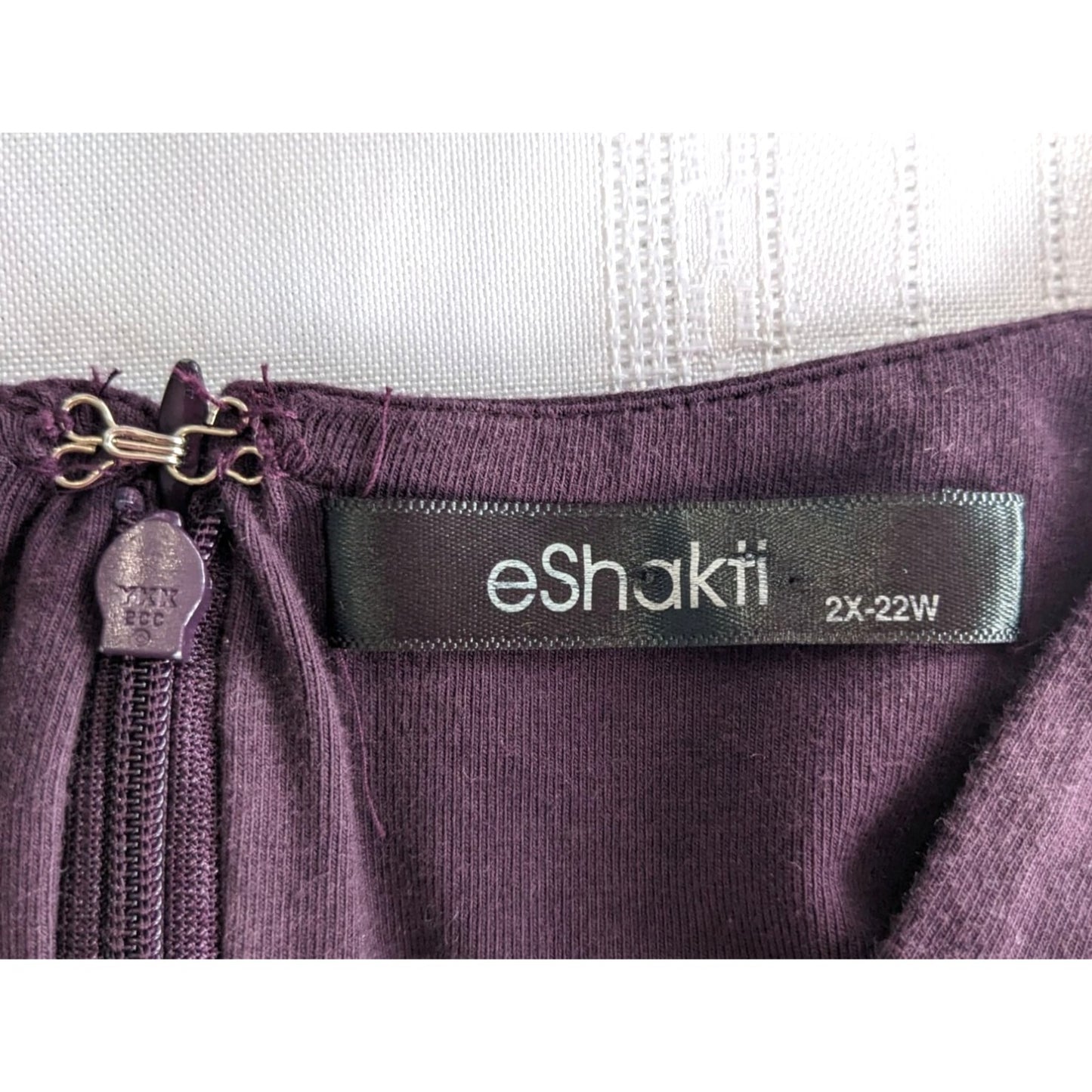 SHATKI Plum Purple Cotton Knit Sweetheart Empire Dress w/ Pockets Size 2X/22W