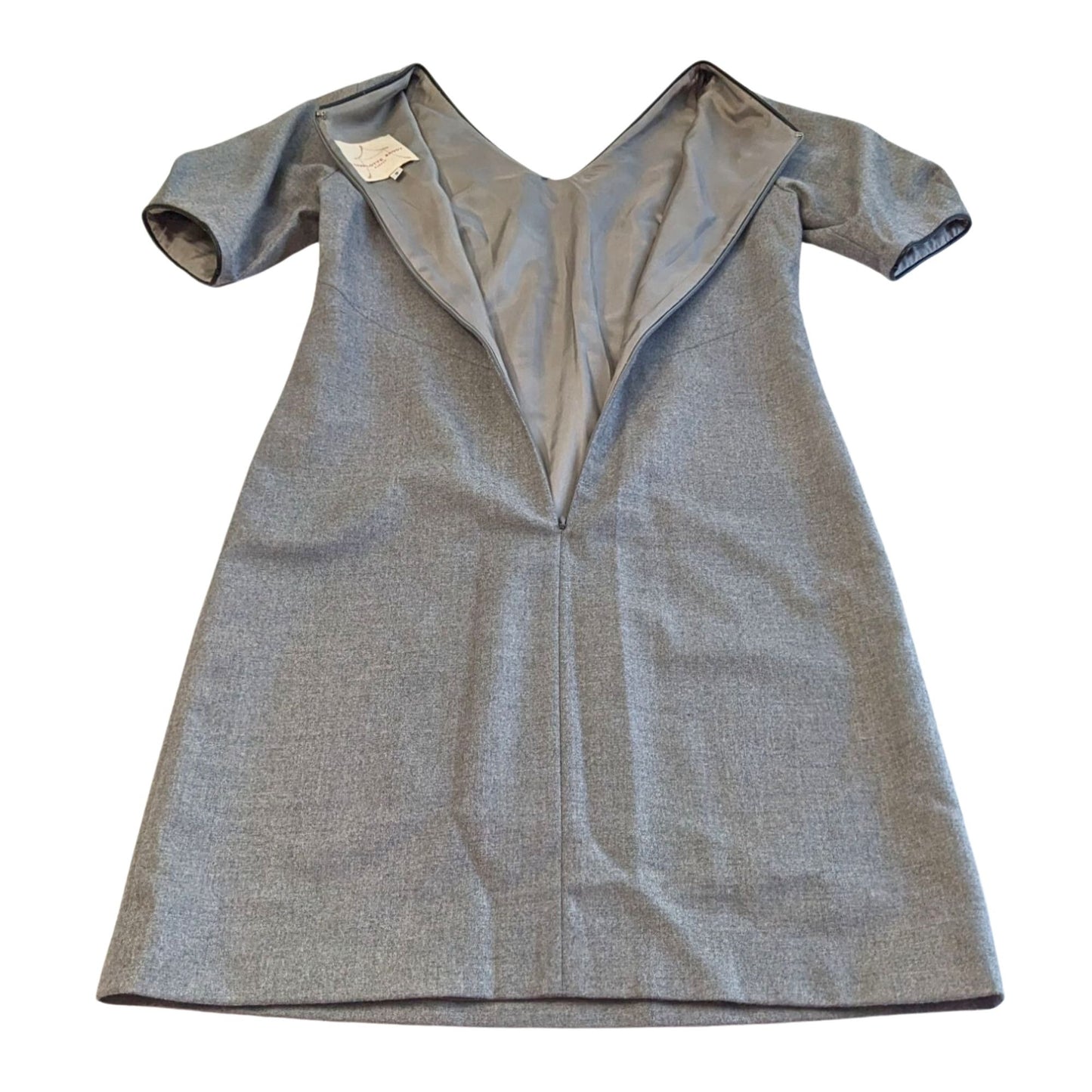 CHARLOTTE BRODY Cabana Gray V-Neck Puff Sleeve Sheath Mini Dress Size S