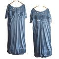 OLEG CASSINI Steel Blue Chiffon Lace Empire Mother of Bride Gown WBM2813 Sz 20W