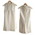 Vintage 60s LADYBUG Cream Mod Sleeveless Polo Shift Mini Dress Size Jrs 9/W M