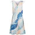 Beachy REISS Peach & Teal Sirus Filo Palm Leaf Print Midi Vacation Dress Size 4