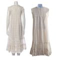 Ethereal LISA MARIE FERNANDEZ Ivory MacPherson Plaid Boho Smock MidiDress Sz S/M