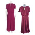 NWT Revolve IRIS & INK Tyrian Purple Crepe Blouson Short Sleeve Midi Dress Sz 10