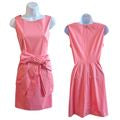 2013/15 PAULE KA Pink Coquette Cotton Sleeveless Tie Sheath Mini Dress Size 36/4