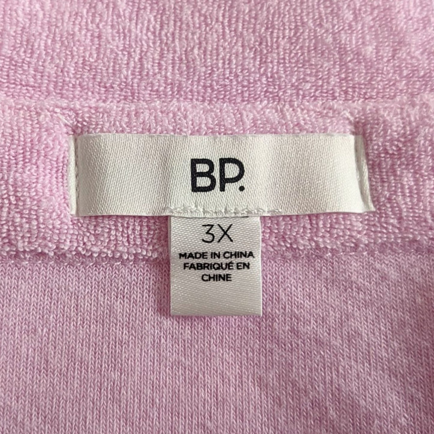 Nordstrom BP. Barbiecore Pink Opal Polo Terry Cloth Minidress Swim Coverup Sz 3X