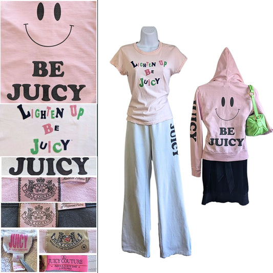 Vtg Y2K JUICY COUTURE Be Juicy Superfan Mix & Match 5pc Tracksuit Set + Bag Sz M