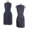 Classic MARTIN GRANT Navy Wool Silk Crepe Minimalist Tulip Midi Dress Size 38/M