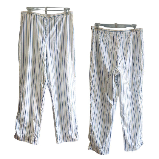 346 BROOKS BROTHERS High Rise Cotton Striped Ankle Pants Size 8