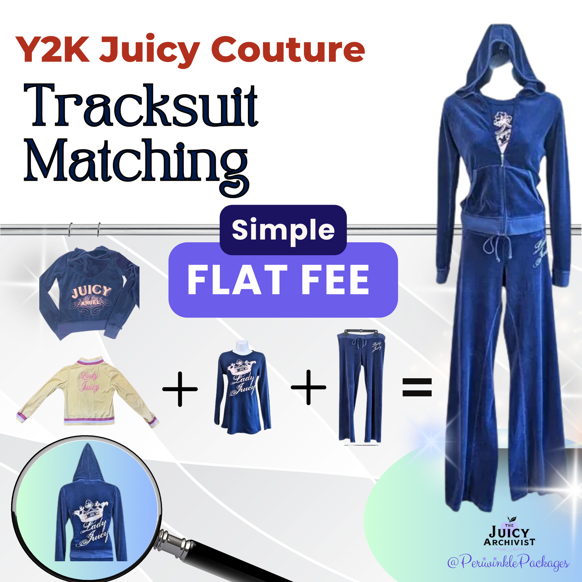 JUICY COUTURE 2点セット Juicy Couture Tracksuit Scouting & Matching – Periwinkle Packages