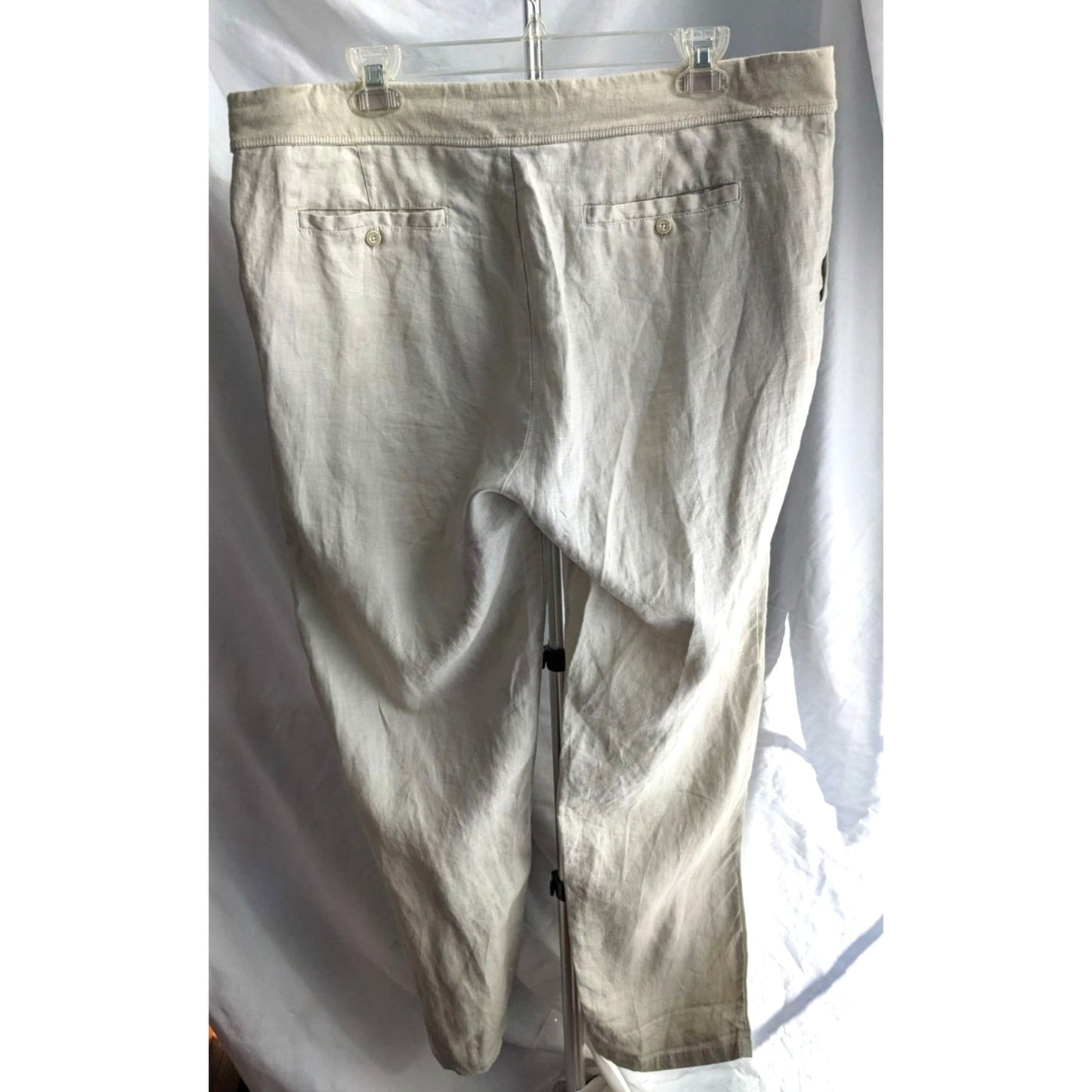 St. Somewhere MARGARITAVILLE Tan 100% Linen Drawstring Pants Beach Boho Size M