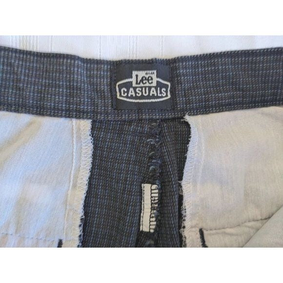 Vintage 80s LEE CASUALS Curvalicious High-Raise Blue Gray Cropped Pants Size S