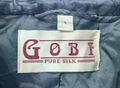 GOBI 100% Silk Blue Knot Front Traditional Chinese Jacket Mandarin Collar Size L