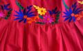 NWT MOMO New York Neli Red Peacock Embroidered Kaftan Dress 100% Cotton Size S