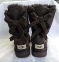 NWT UGG Bailey Bow Brown Corduroy Tie Suede Sheepskin Boots 1094312 Size 6