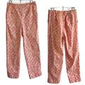 Vintage Y2K TALBOTS Lilly Pulitzer-like Orange Pink Geometric Ankle Pants Sz 12