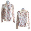 Vintage Y2K OLD NAVY 100% Cotton Western Floral Pearl Button Down Blouse Size S