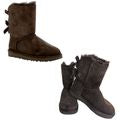 NWT UGG Bailey Bow Brown Corduroy Tie Suede Sheepskin Boots 1094312 Size 6