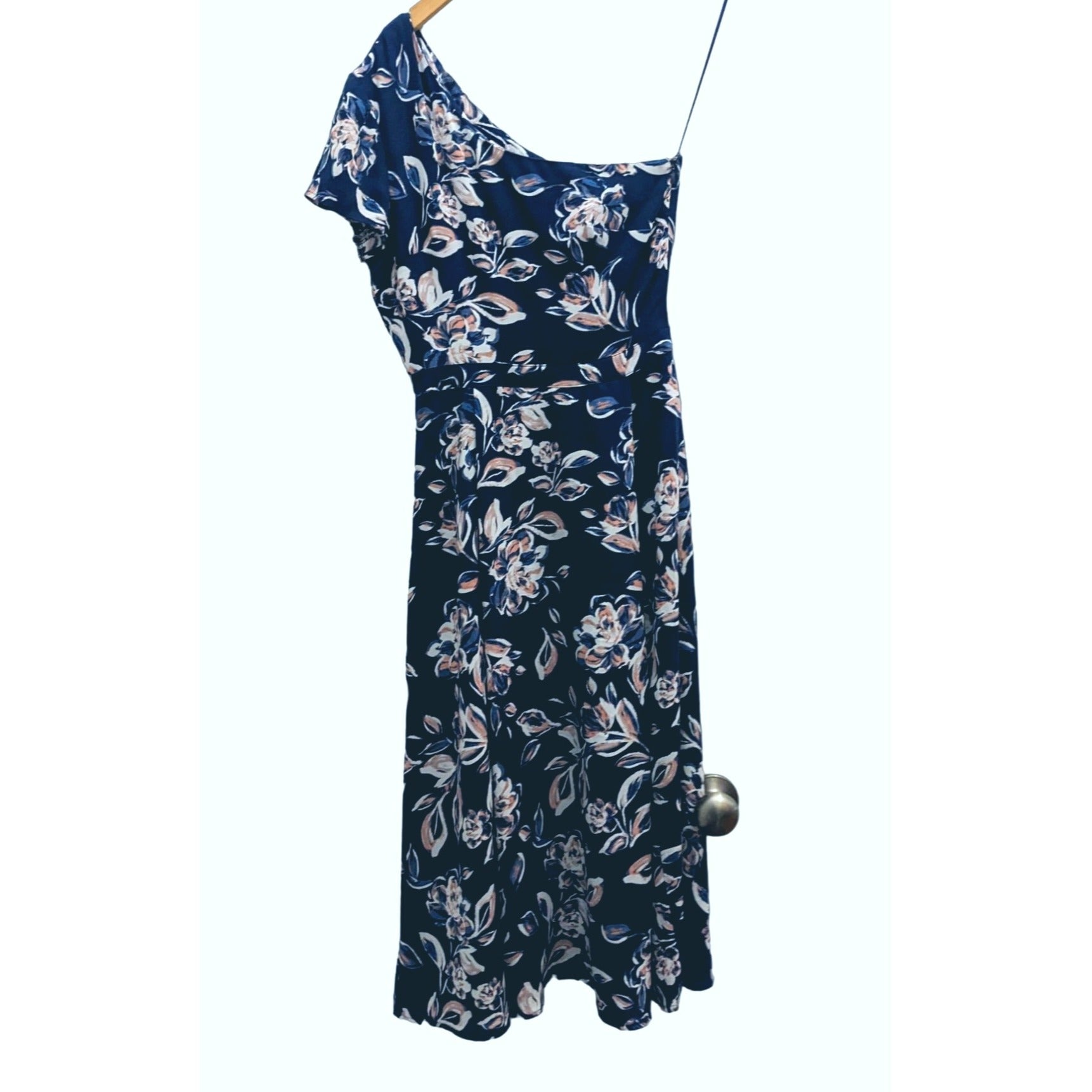 charles henry midi dress Charles Henry Ruched Midi Dress Teal Floral