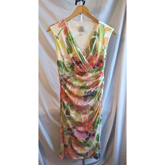 Vintage Y2K SUZI CHIN FOR MAGGY BOUTIQUE Sleeveless Bodycon Floral Dress Size 2