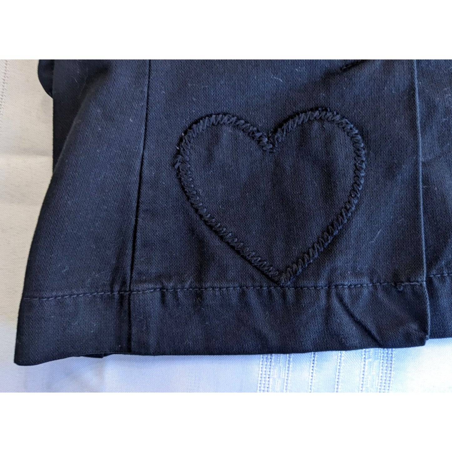 Vintage Early Y2K JUICY COUTURE 100% Cotton Black Jacket w/ Heart Size 37P (S)