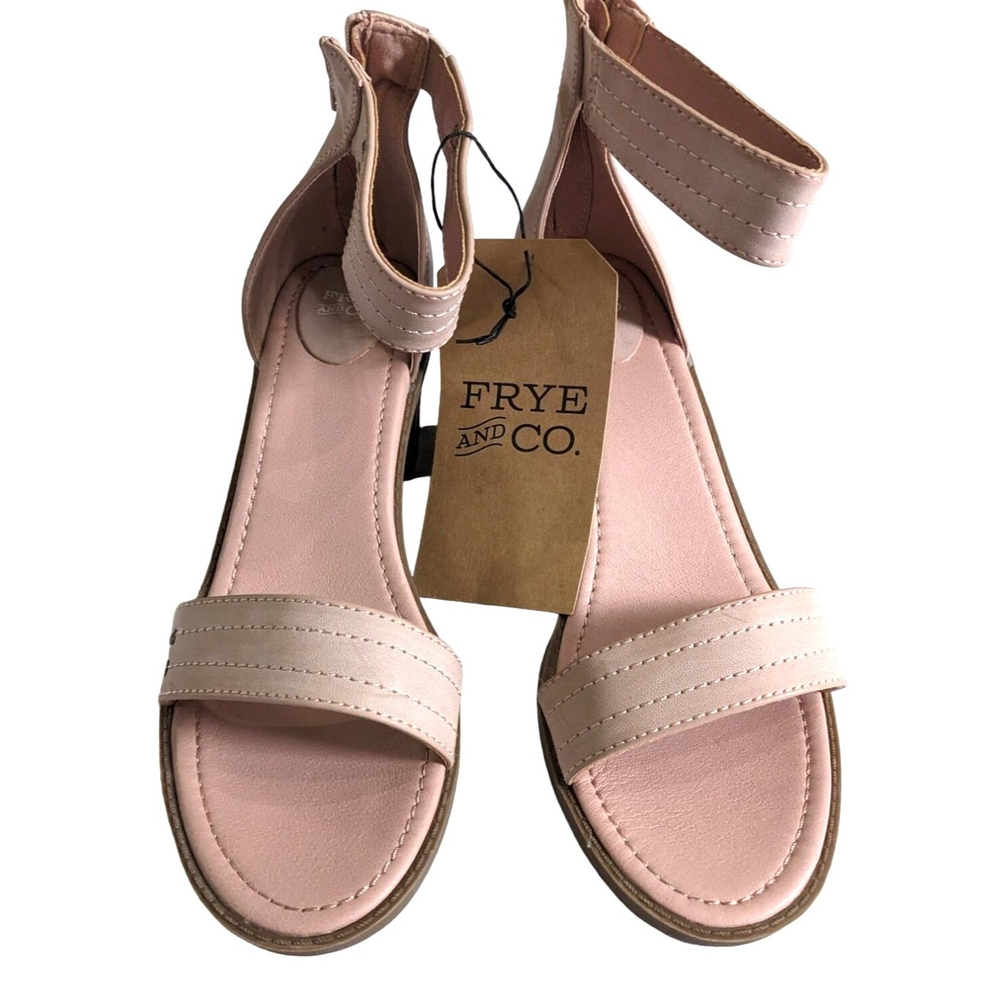 NWT FRYE Zaki Mauve Pink Vegan Leather Block Heel Sandals Boho OOS Size 11